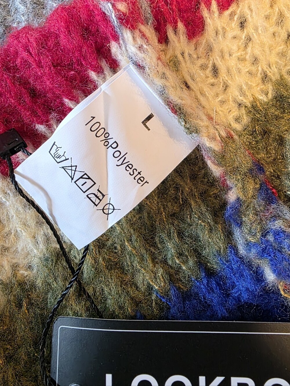Chunky Knit Oversized Open Cardigan Balloon Sleeve Rainbow Stripe Sweater, L NWT - Picture 14 of 17